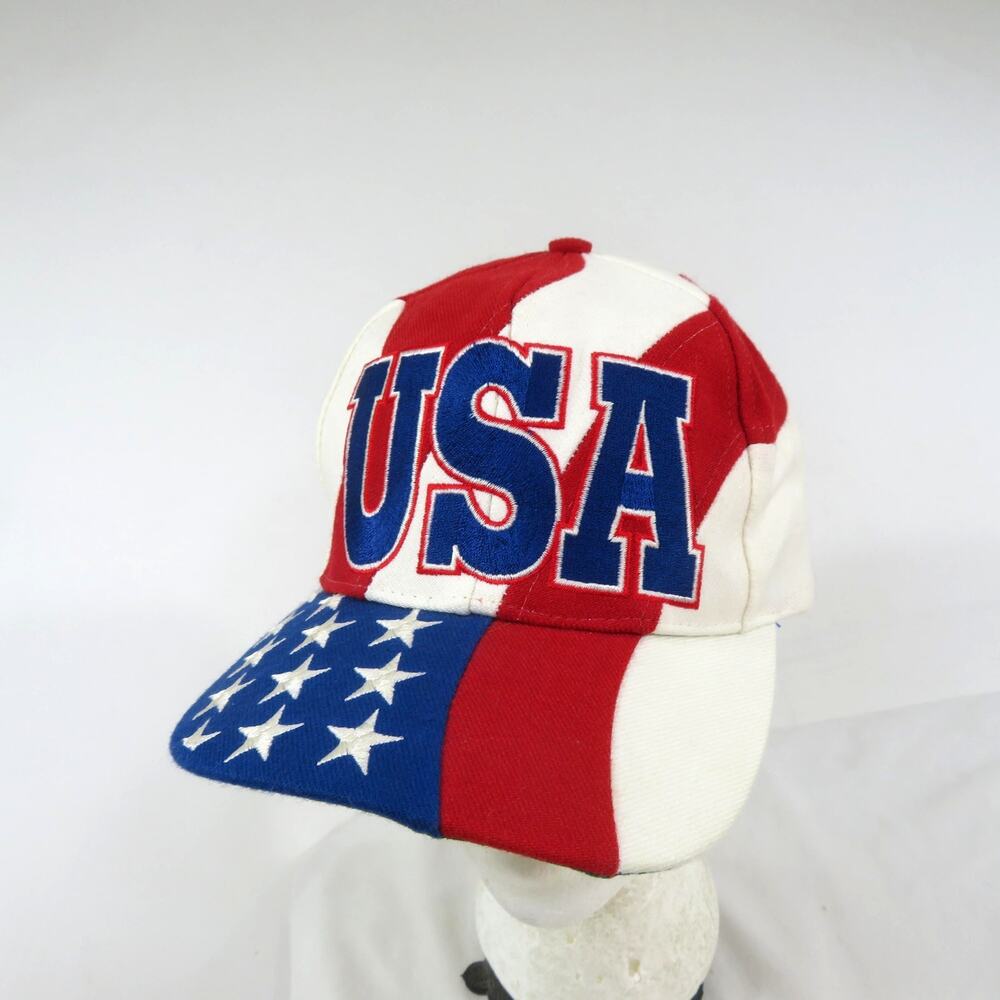 The Game Hat USA Flag Trucker Baseball Blue Red White Snapback